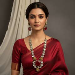 Elegant Victorian Sabyasachi Collection Haram with Earrings - VH0012