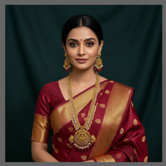 Beautiful Flower and Lakshmi Haram In Nakshi - NH00344