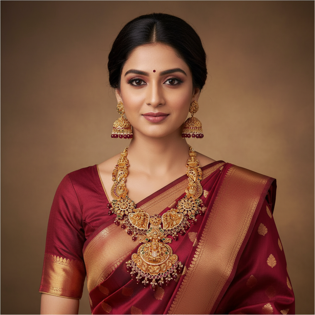 Beautiful Lakshmi Haram In Nakshi - NH00377