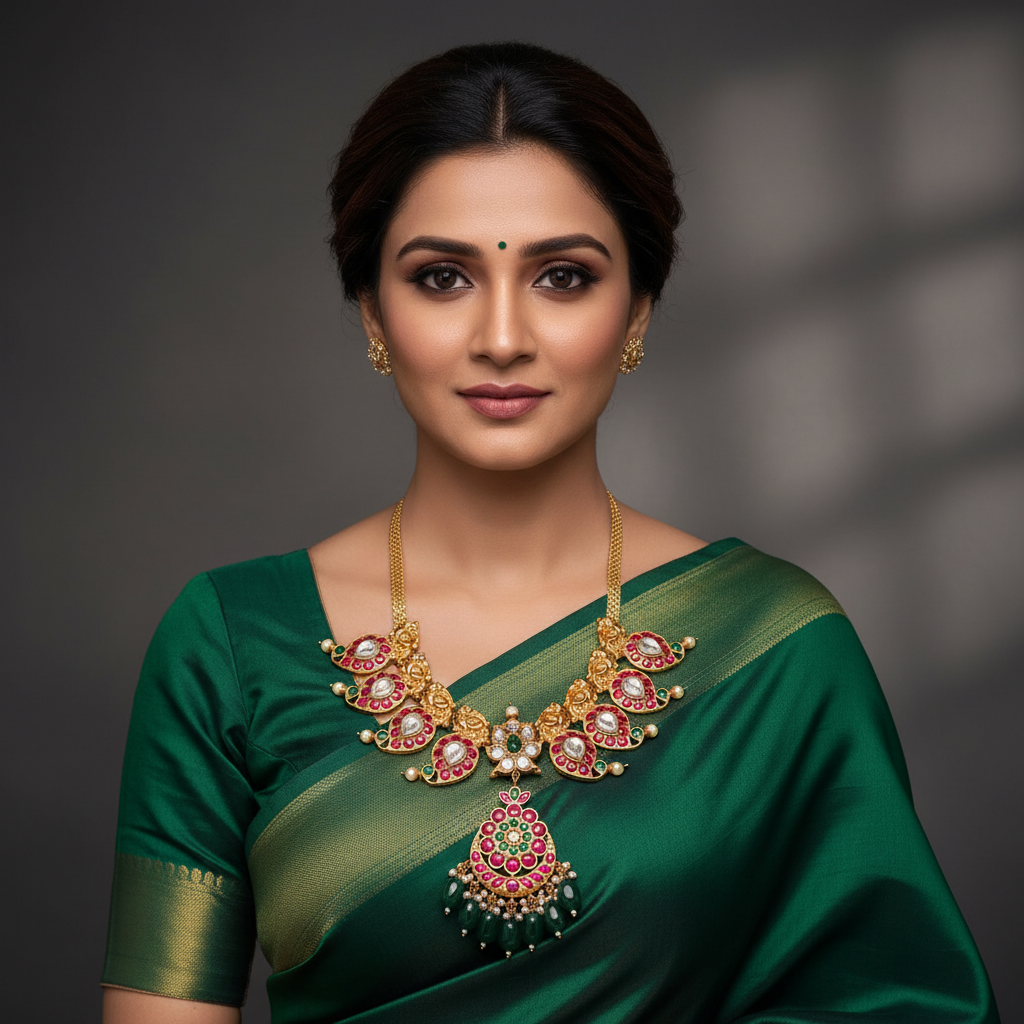 Jadau Kundan Mango Necklace - KN00576