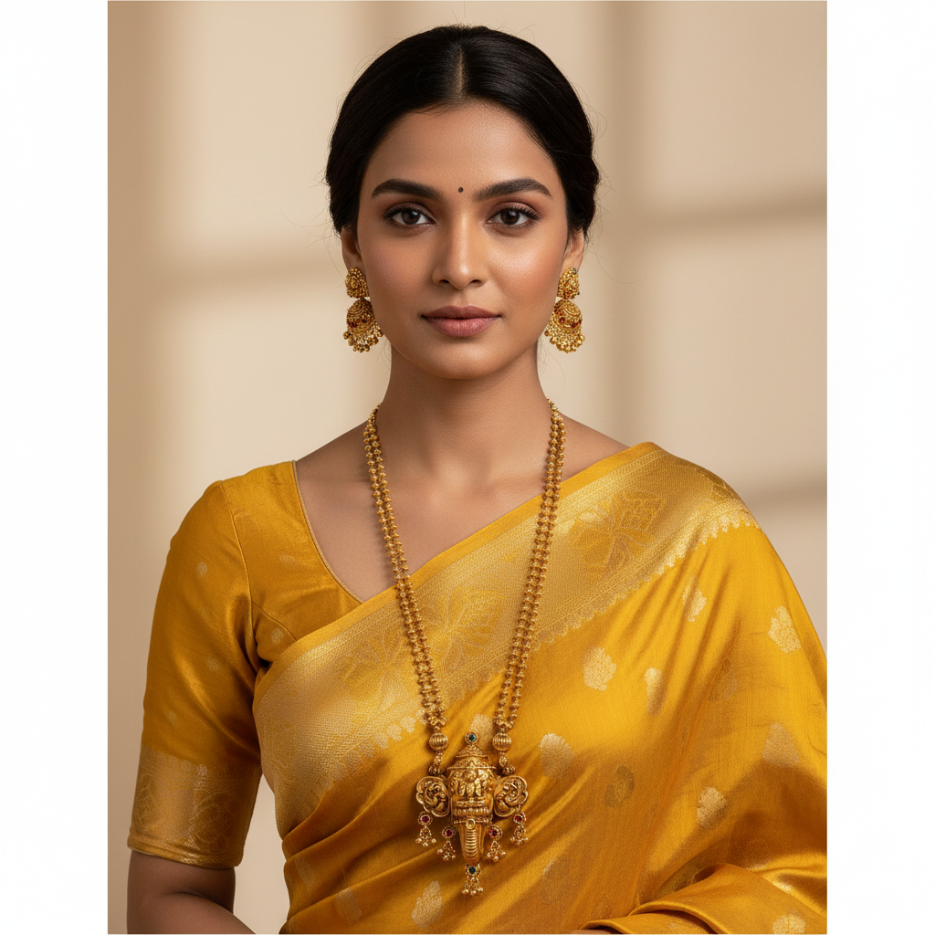 Pendant with Long Mala and jhumki - NH00482