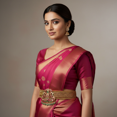 Nakshi Waist Belt With Jadau Pendant - WB0029
