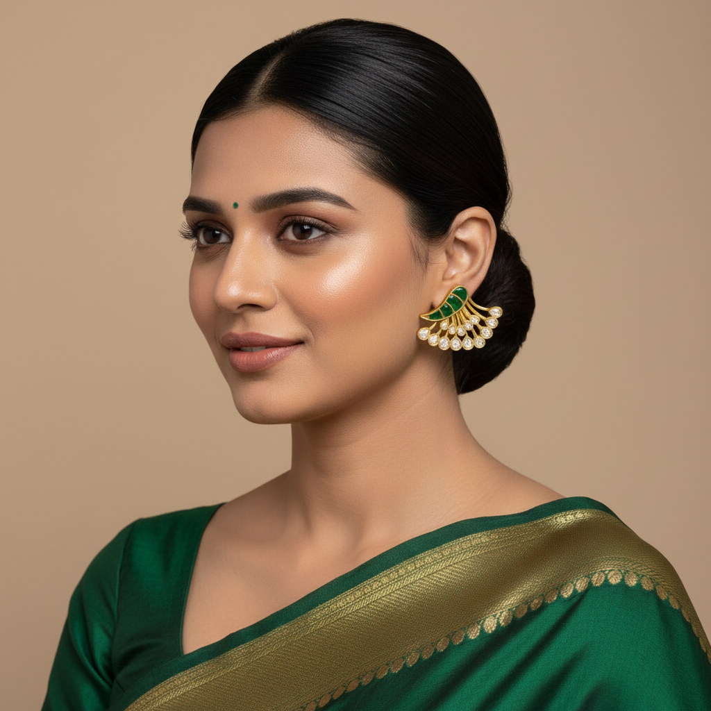 Designer Jadau Kundan Ear Studs - KE00573