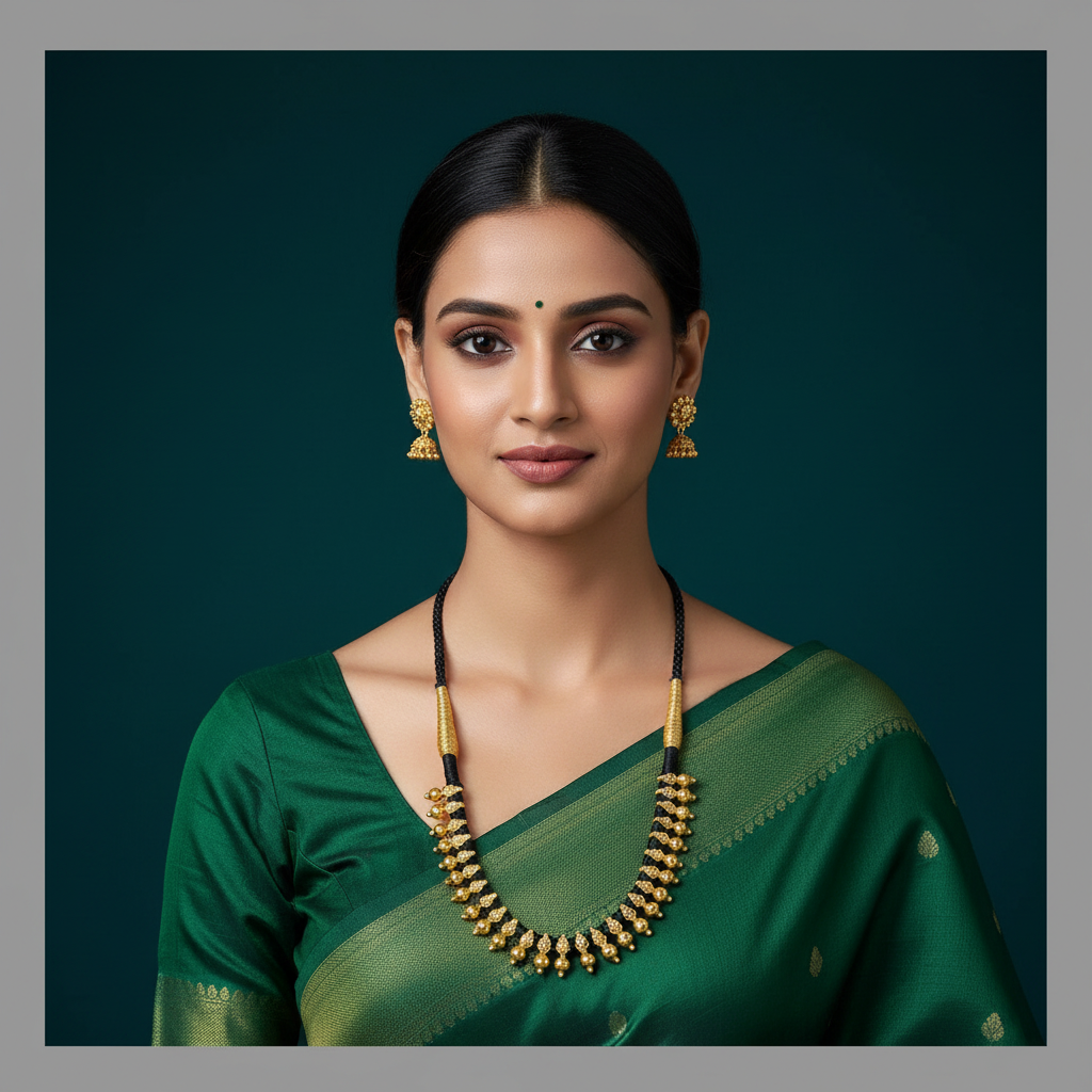 Traditional Black Dori in Nakshi Necklace - BD0017