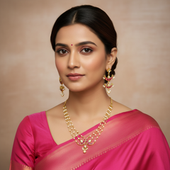 Pearl Mega Choker With Earrings - PB00588