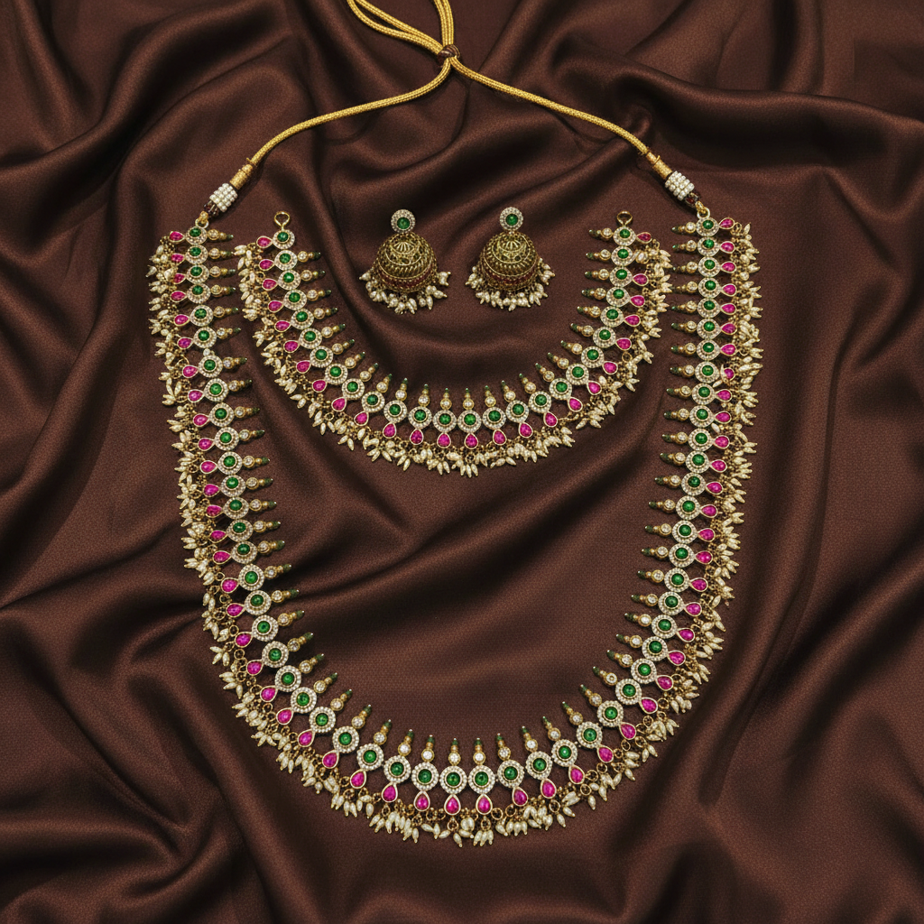 Beautiful Kundan Bridal With Rice Pearl - BR0016