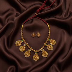 Lakshmi Necklace With Earrings - NN00966