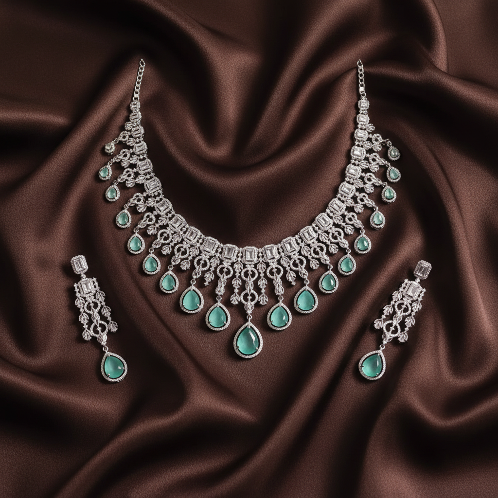 Mint Stone Leaf Neckalce - DN0015