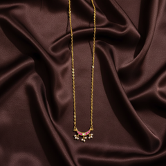 Jadau Pendant With Thin Chain - KN00674