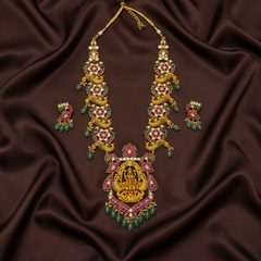 Lakshmi Pendant Jadau Mid Length haram - KH00394