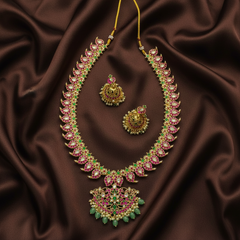 Jadau Mango Long Haram With Jhumkis - KH00393