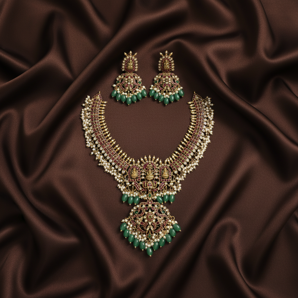 Antique Victorian Polish WIth Lakshmi Pendant And Guttipusalu - NN00878