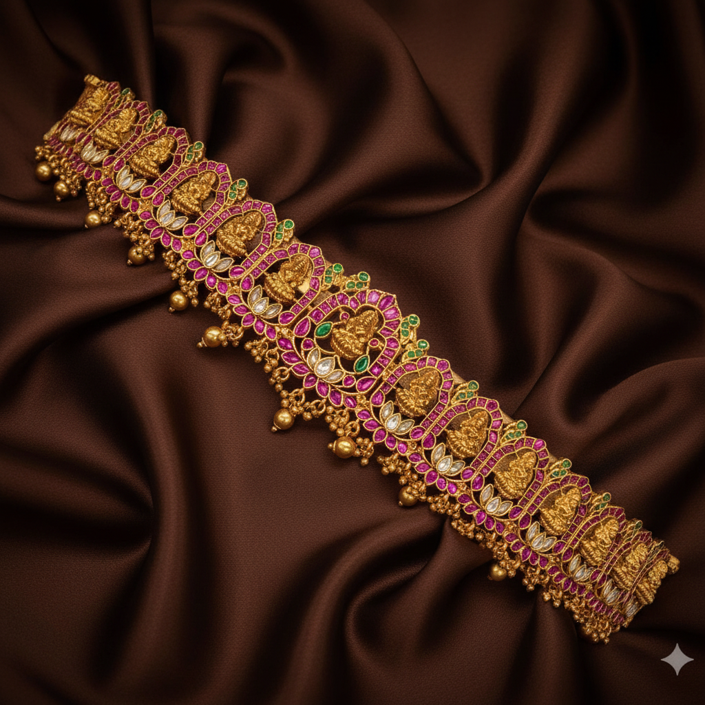 Lakshmi Pota stone Antique Polish Waist belt - WB0032