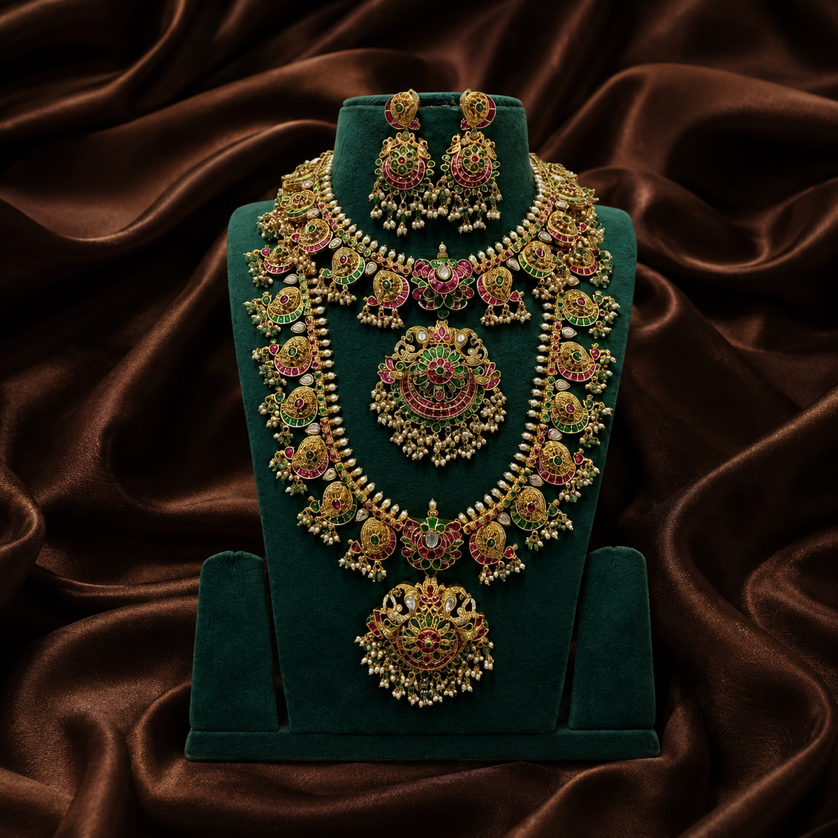 Jadau Mango Guttipusalu In Bridal Combo - BC0013