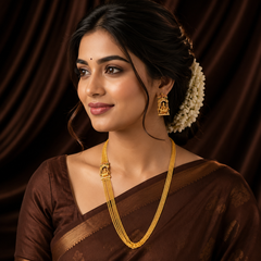 Chandra Haram With Lakshmi Pendant - NH00387