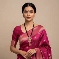 Black Dori With Kundan Pendant - BD00143