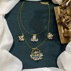 Jadau Blue Stone Invisible Layer Set - KN00600