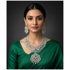 Daimond set with Emerald Stone - DH0021