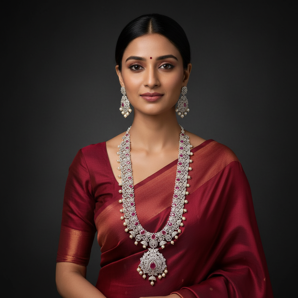 Diamond Long Haram in Ruby Stone - DH0022