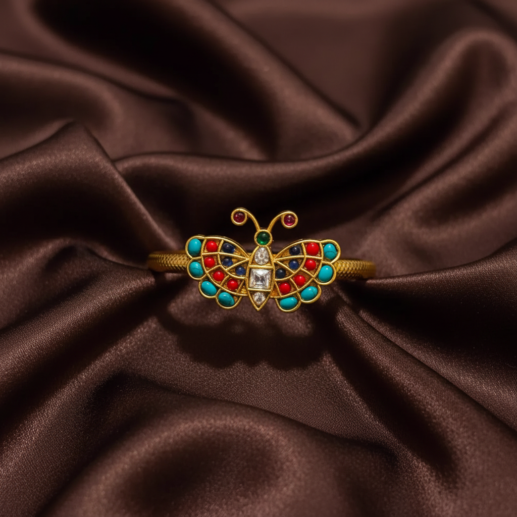 Butterfly Pattern Free Size Kada Back Openable - BG00656