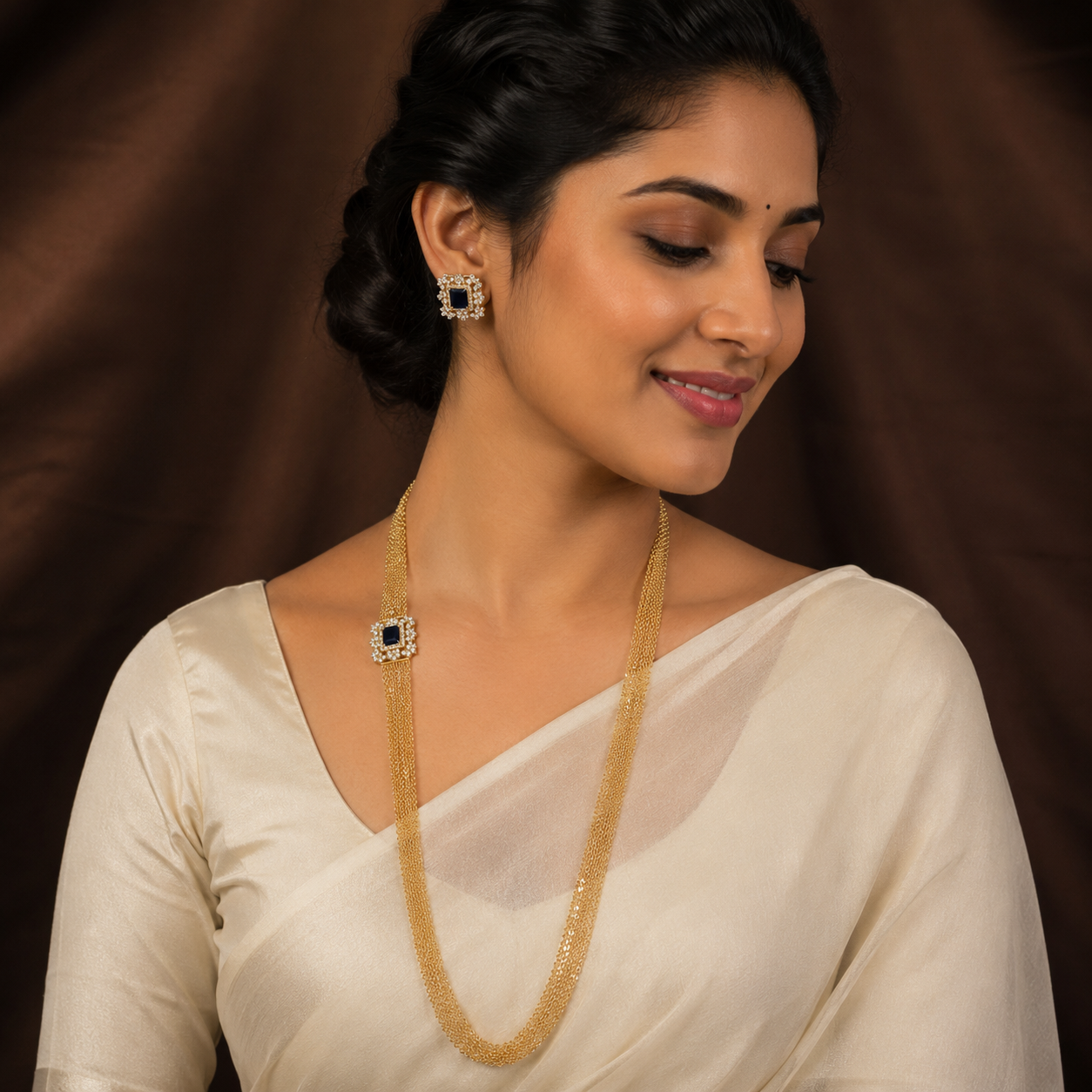Chandraharam With Daimond Pendant - NH00477