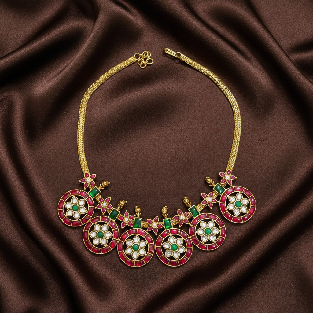 Jadau Short Bottu Jadau Necklace - KN00601