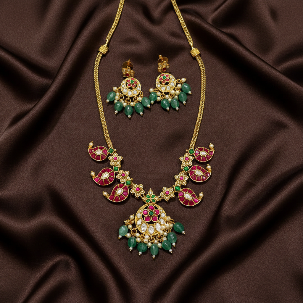 Beautiful Mango Jadau Necklace - KN00639