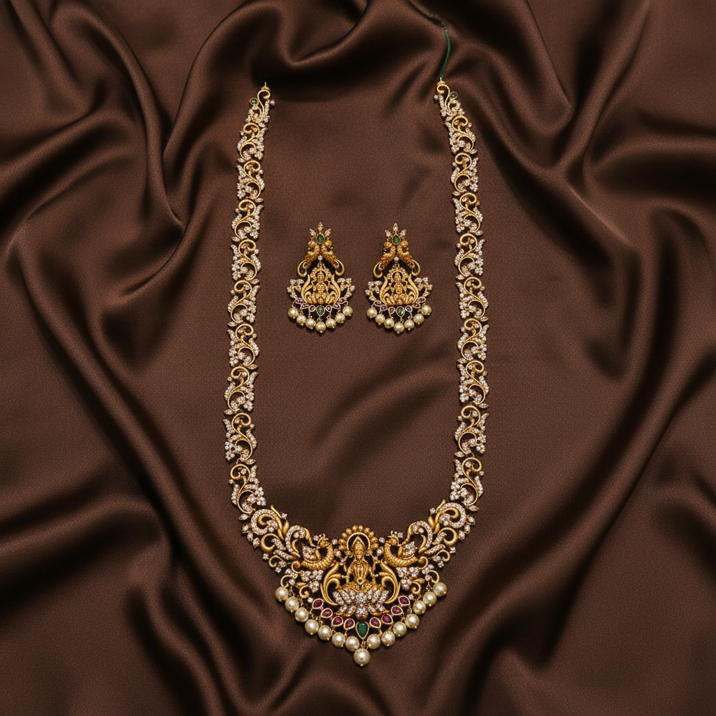 Antique Lakshmi Haram In Nakshi - NH00208