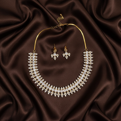 Daimond Look Alike White CZ Stone Necklace - NN00864