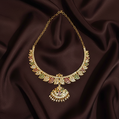 Panchaloha Kempu Stone Neckalce - NN00188