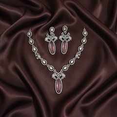 Victorian Necklace With Pink Stone - VN00208