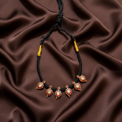 Jadau Mango Pendant Black Dori - BD00133