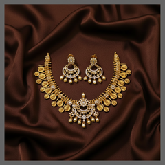 Antique Coin Necklace in Nakshi - NN00501