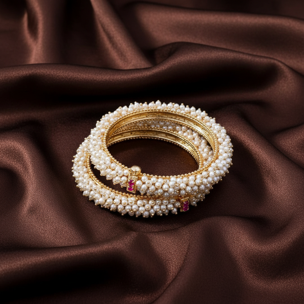 Bangles screw open gold finish in Kundan - BG00185
