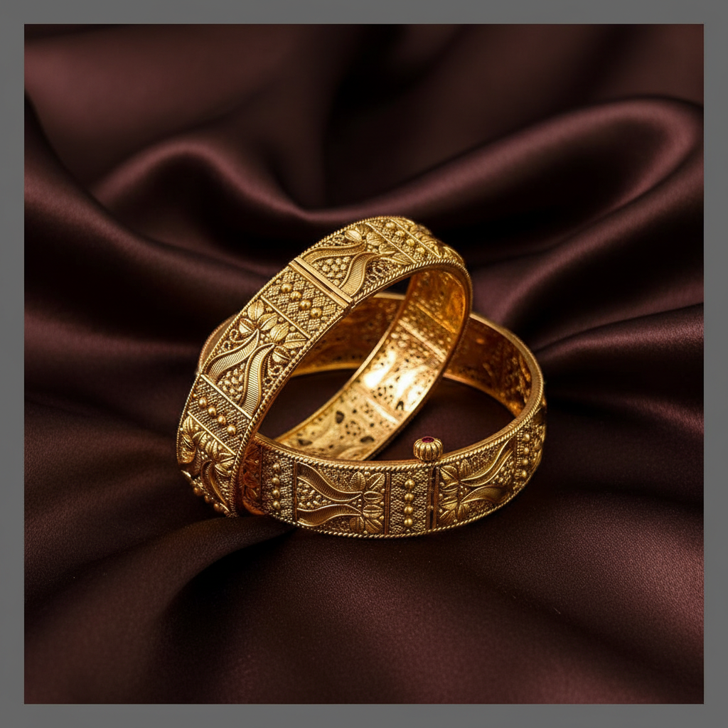 Antique Screw Type Bangle in kundan - BG00292