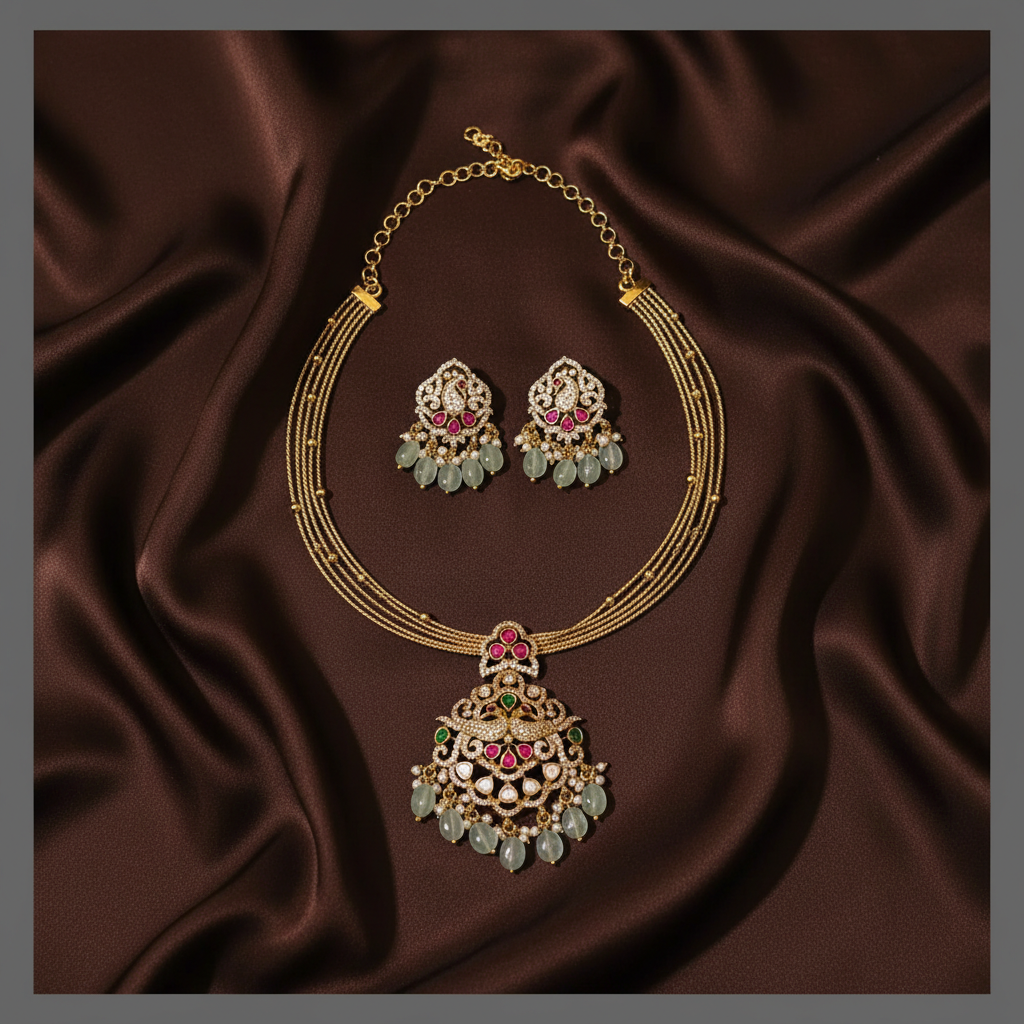 Beautiful Peacock Necklace In Victorian - VN00102