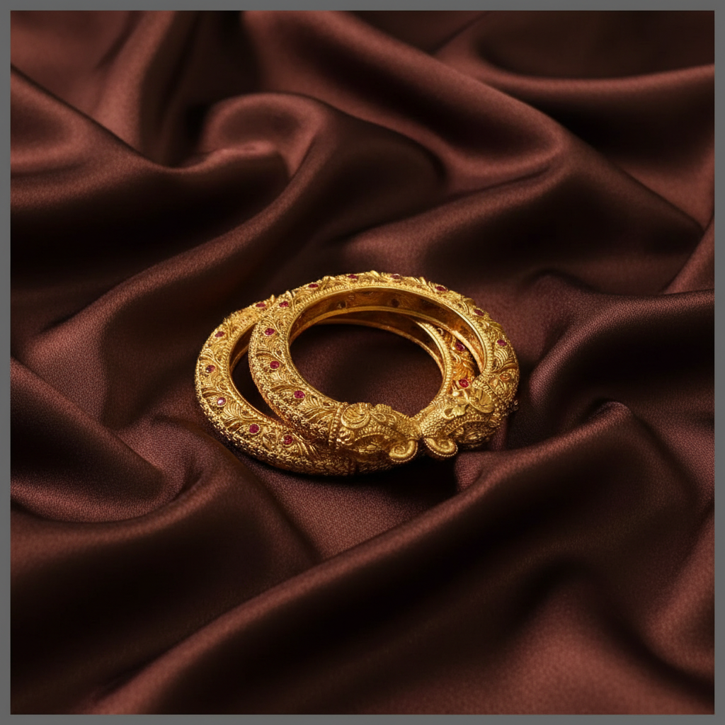 Antique Kada type Bangle in kundan - BG00308