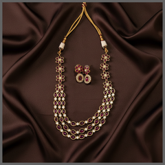 3 Layer Stone Nakshi Necklace - NN00741