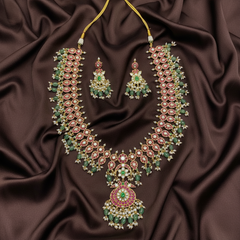 Beautiful Ambani Long Haram With Strawberry Beads - KH00408