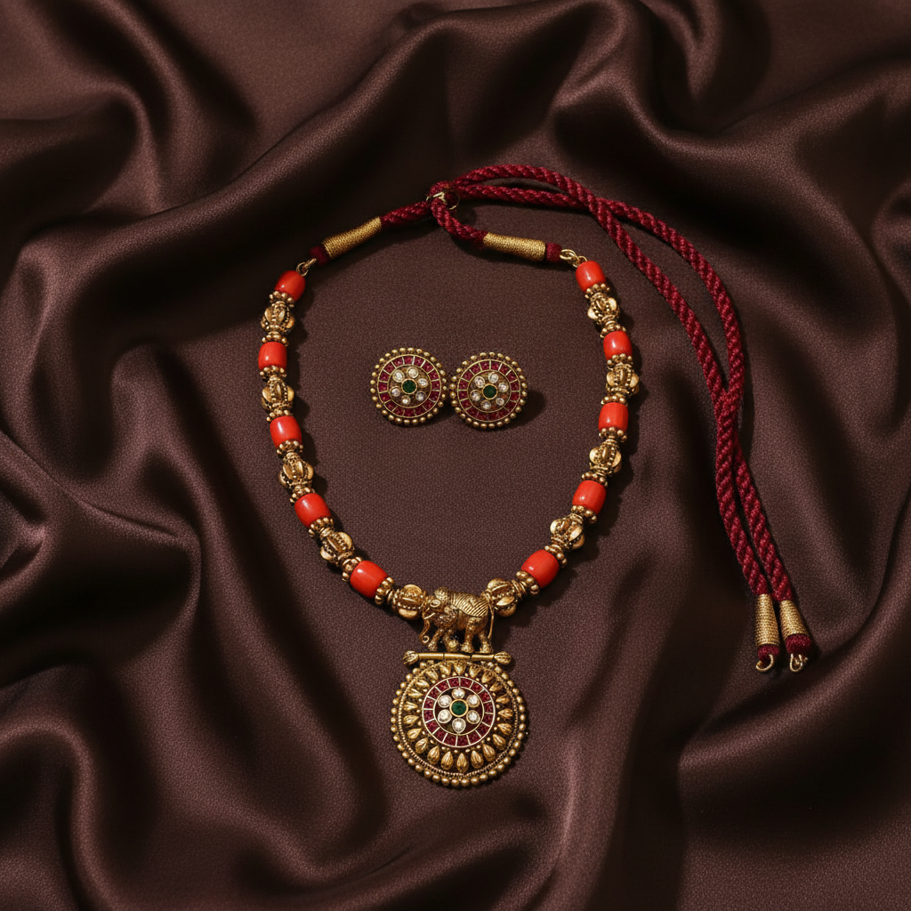 Coral Nakshi Necklace - NN0070