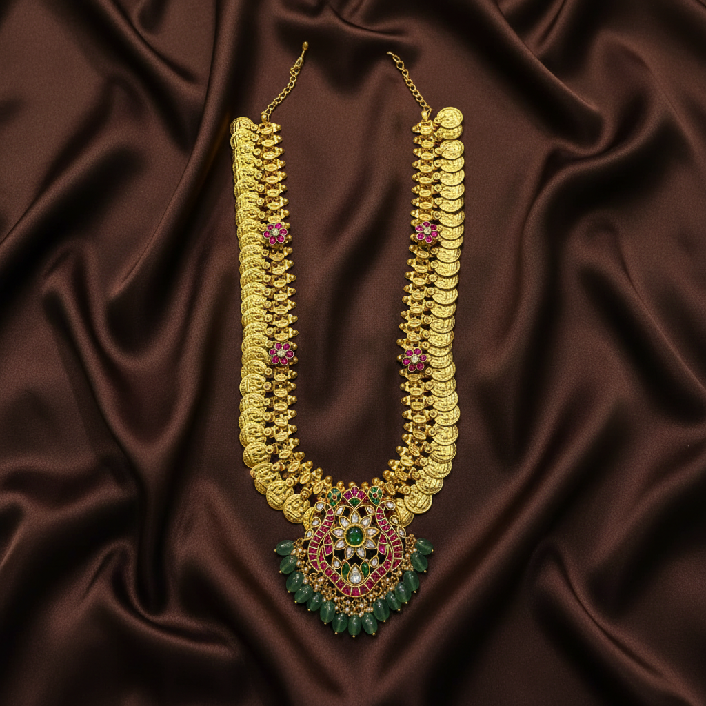 Jadau Kaasu Haram WIth Jhumkis