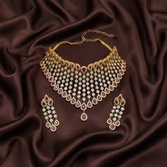 Daimond Replica heavy Choker With Earrings - DN0098