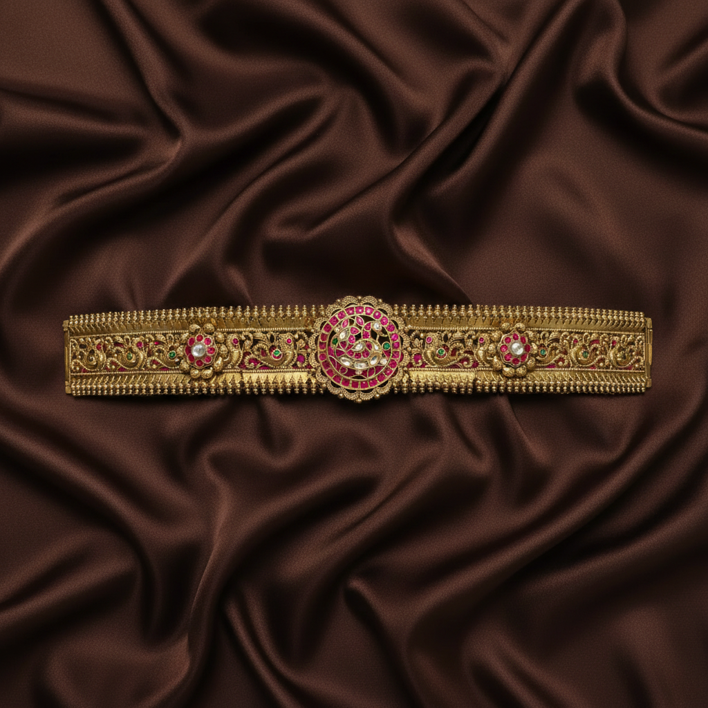 Nakshi Jadau Temple Collection Waist Belt - WB0056