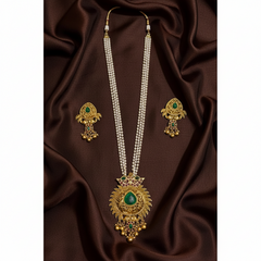 Pearl Haram With Peacock Feather Pendant - PB00238