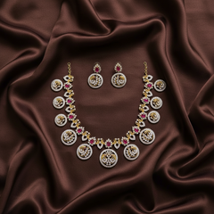 Bottu necklace with Peacock Pendant in Diamond - DN0061