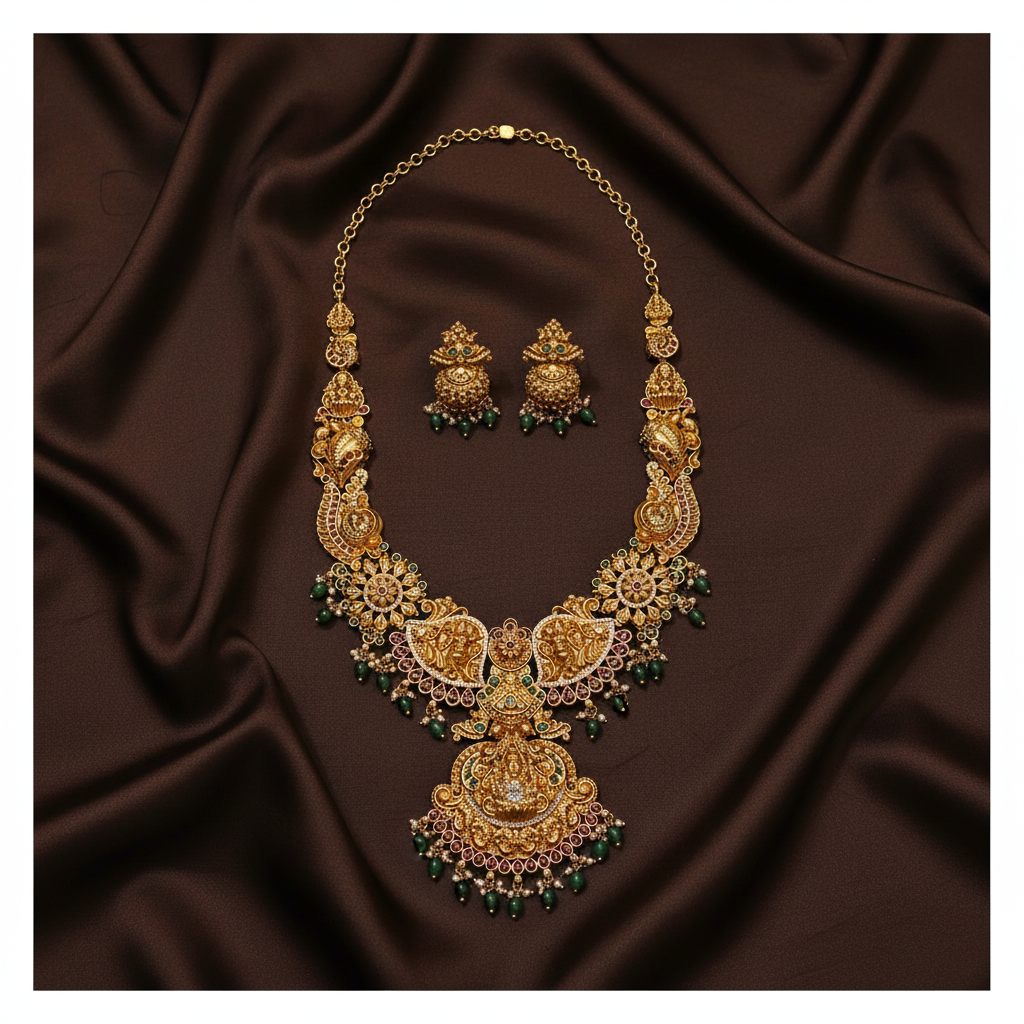 Beautiful Lakshmi Haram In Nakshi - NH00241