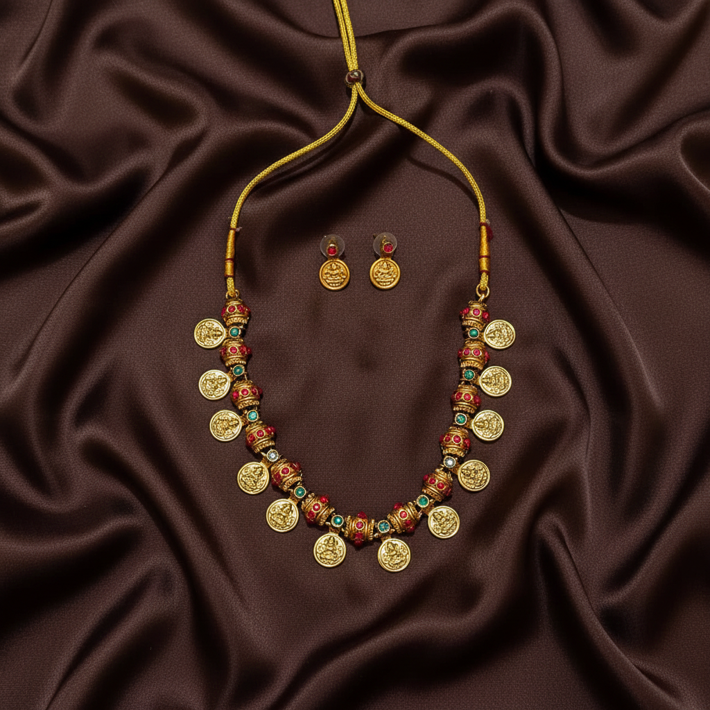 Kaasu necklace With Earings - NN00940