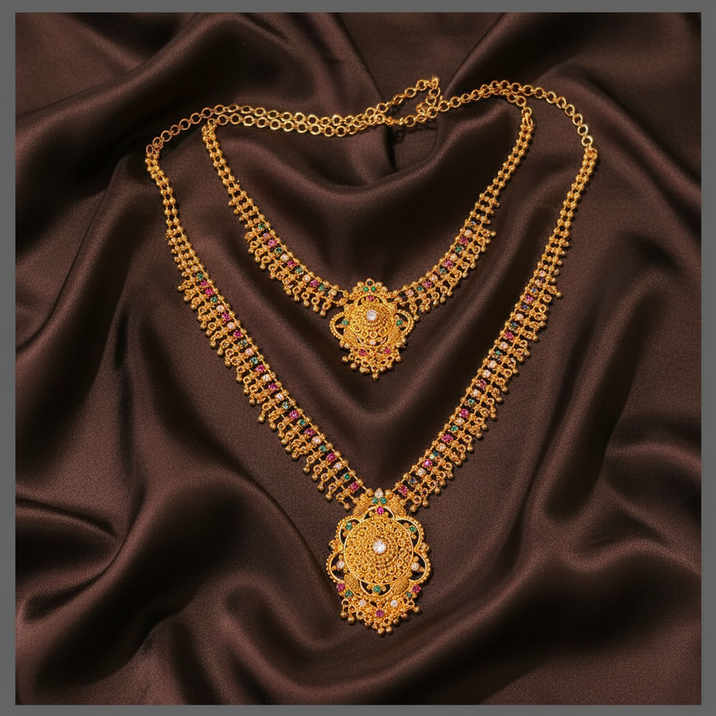 Kerala Design Antique Bridal Set in Nakshi - BR0043