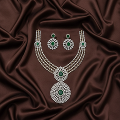 Daimond detachable pendant combo with Earrings and Tika - DH008