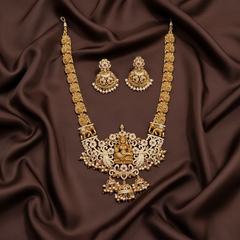 Peacock and Lakshmi Haram With Jhumki In Nakshi - NH00392